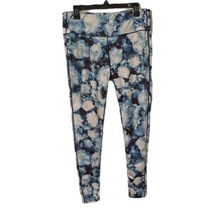 ATHLETA | Women’s Blue/White Chaturanga Floral Crush Leggings Size L